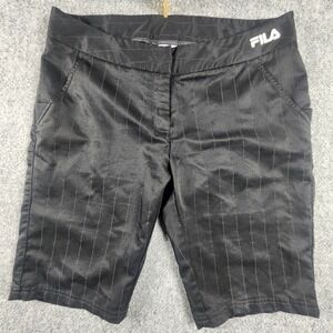 Fila Sport Golf Shorts Womens 8 Black Pinstripe Athletic Performance Activewear